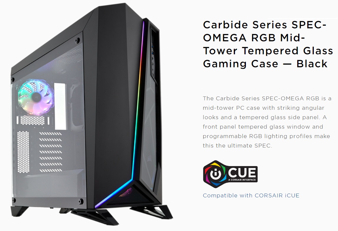 Buy Corsair Spec Omega Rgb Black Gaming Cabinet At Best Price In