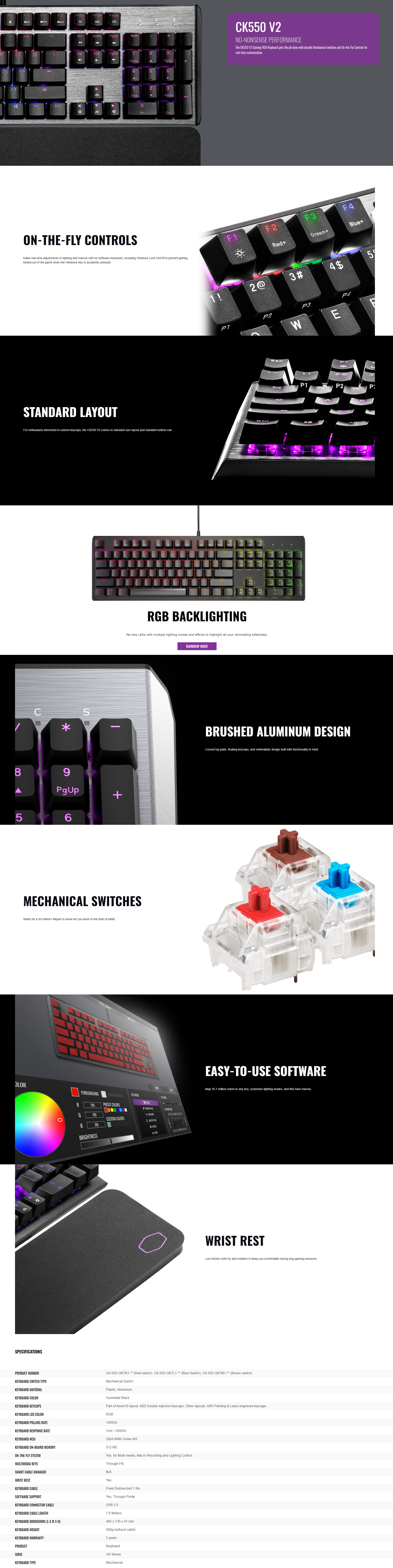 Cooler Master Ck550 V2 Gaming Keyboard Blue Switch At Best Price Ezpz Solutions