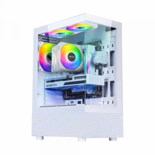 Ant Esports Crystal X2 White ARGB Gaming Cabinet